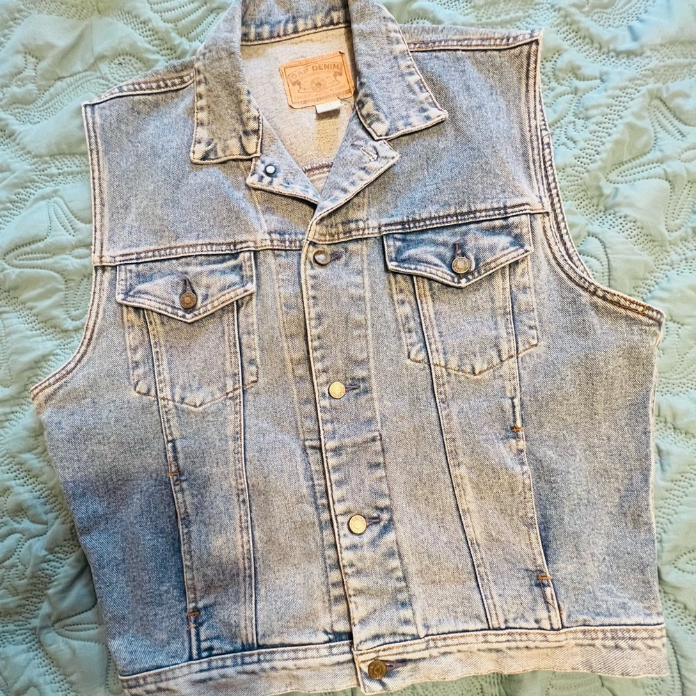 Vintage 1960/70’s Unisex Gap Trucker Denim Vest EUC - Picture 2 of 4